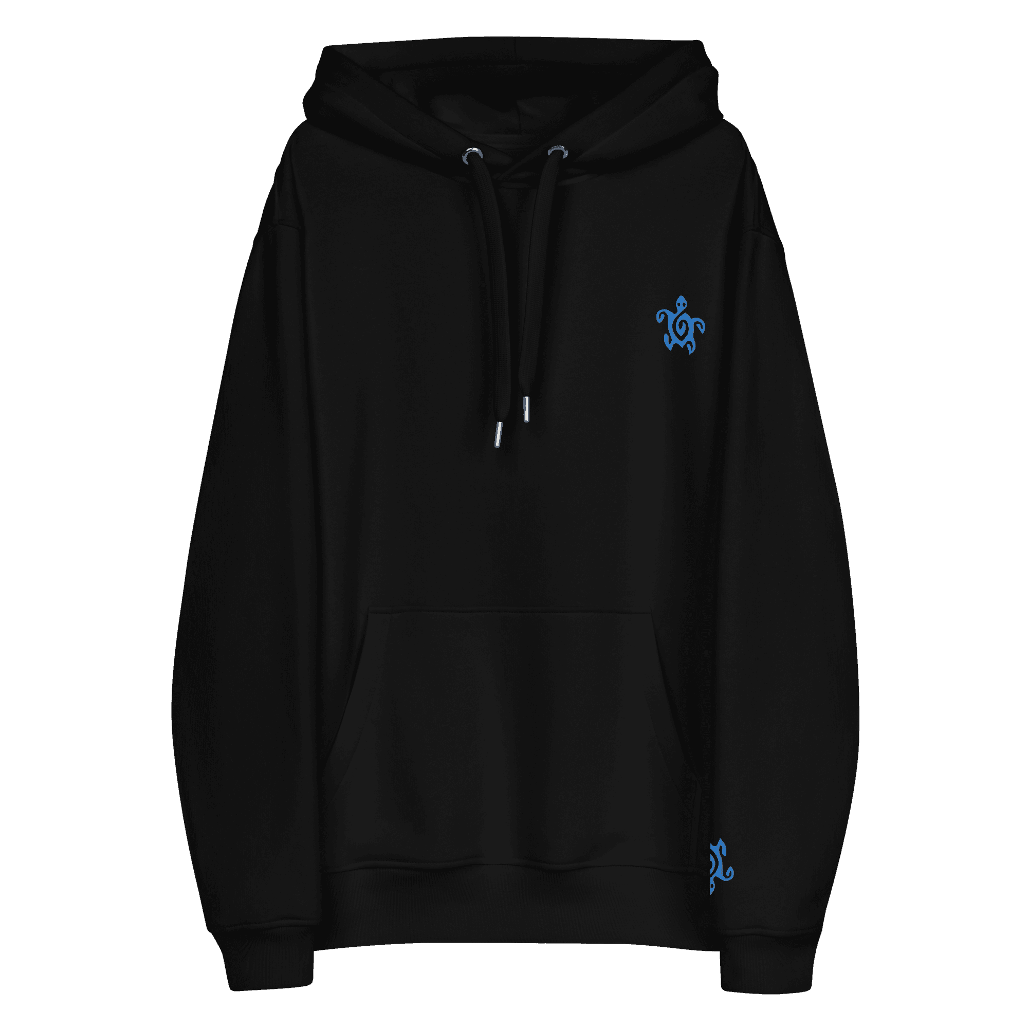 Embroidered Blue Tribal Turtle Hoodie